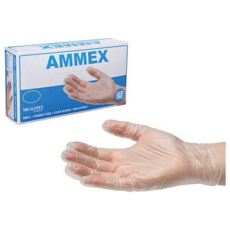 AMMEX Vinyl Disposable Gloves, Vinyl, XL VPF68100